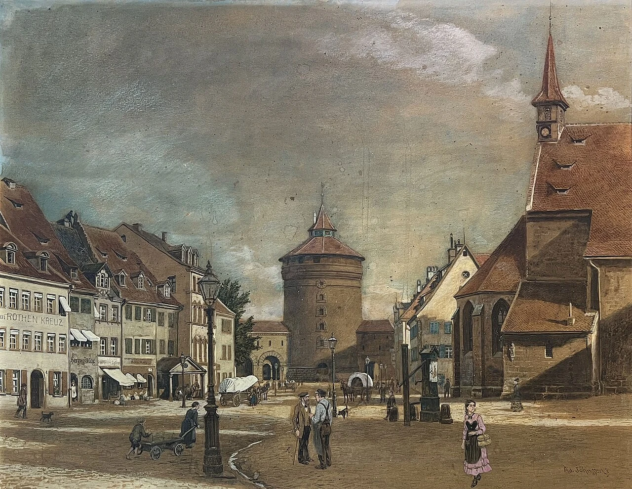 1871-Adolf Jöhnssen - Königstraße con vista sulla Königstor
